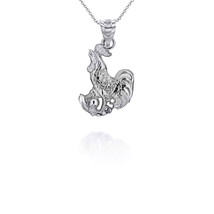 925 Sterling Silver Chinese Lunar Year of the Rooster CZs Pendant Necklace - £18.80 GBP+