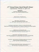 SANFORD Restaurant James Beard Benefit Dinner Menu Milwaukee Wisconsin 2003 - £37.44 GBP