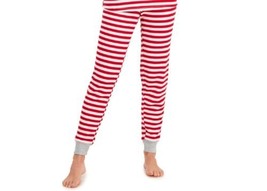 allbrand365 designer Womens Striped Waffle-Knit Pajamas, Red Stripe, Large - £27.01 GBP