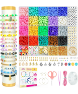 Clay Beads Bracelet Making Kit for Beginner, 5000 Pcs Preppy Polymer Cla... - $167.50 MXN