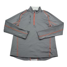 Saucony Jacket Mens Small Gray Orange Running Workout 1/4 Zip Coat Sweat... - $18.69