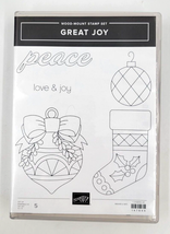 Stampin Up Great Joy Christmas Holidays Rubber Stamps Card Crafting 147849 - $11.00