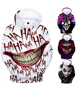 Halloween Funny haha Joker Men women 3D Sweatshirt Hoodies Hip Hop Dress... - £19.74 GBP