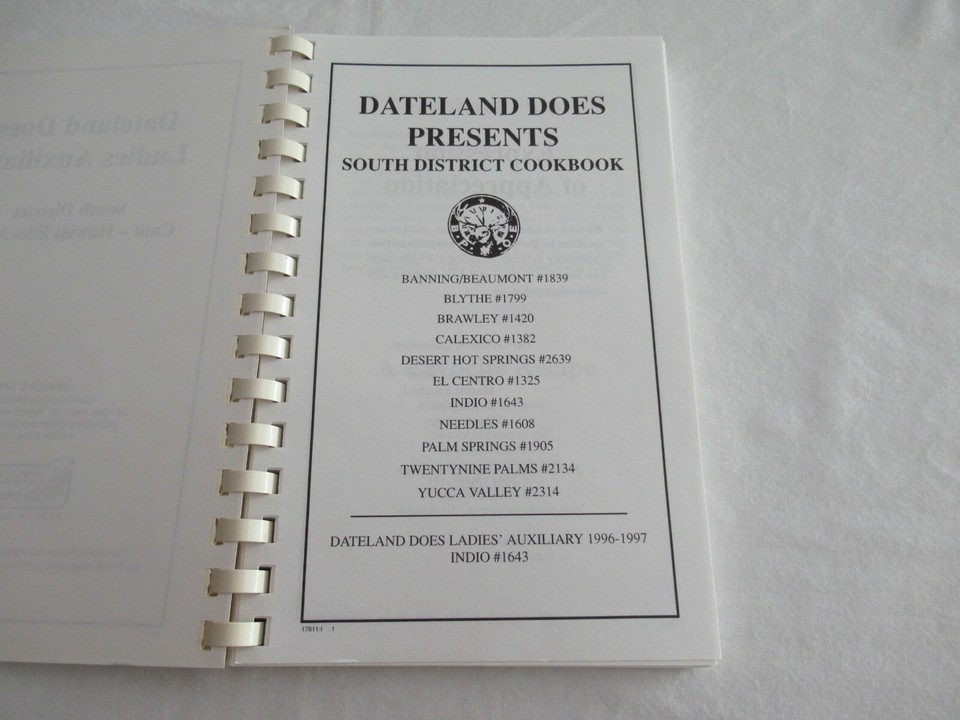 Vintage Cookbook Recipes Spiral Bound Dateland Does Ladies Auxiliary 25th 1996 Item image 5