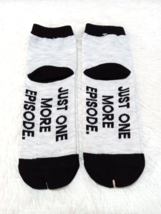 2 Pair Adult &quot;Just One More Episode&quot; Ankle Socks (One Size) Heather Gray... - $7.69