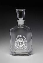 Williams Irish Coat of Arms Whiskey Decanter (Sand Etched) - £43.15 GBP