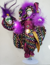 9&quot; Porcelain Jester Doll | Purple Mardi Gras Jester Doll - £12.15 GBP