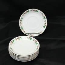 Gibson Everyday Holiday Gold Saucers Christmas 6&quot;  Lot of 8  Xmas - $316.95 MXN