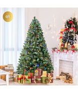 6.5Ft Pre-Lit Premium Artificial Hinged Christmas Tree W/ Remote Control... - $164.89 CAD