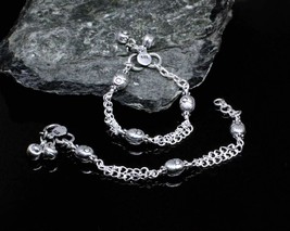 New born 925 Silver Jewelry Kids Anklets Ankle chain foot baby Bracelet 4.5&quot; - £36.65 GBP