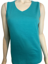 Chicos Women&#39;s Sleeveless V-Neck Knit Top Turquoise Size Small - £11.00 GBP