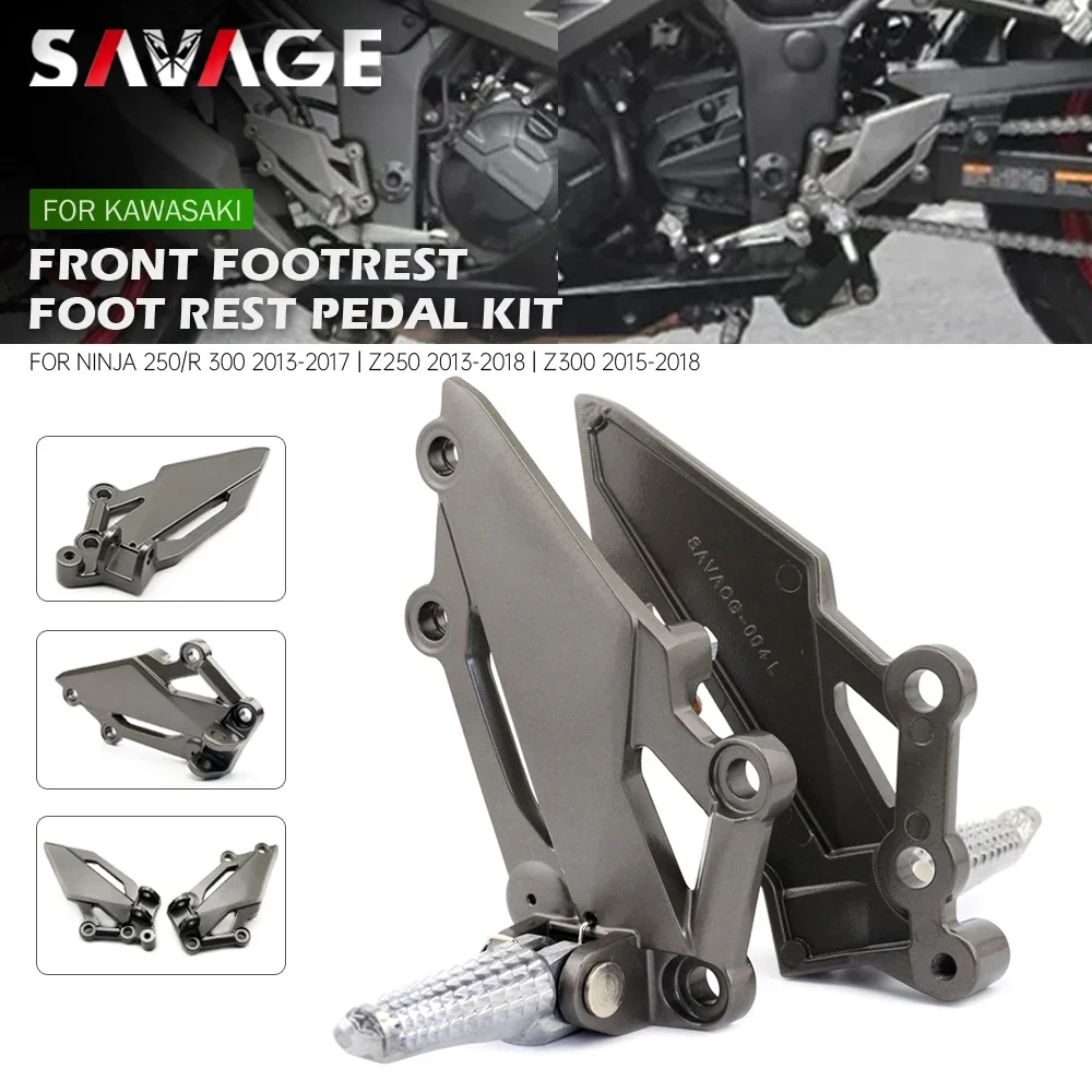 Front footrest foot pedal peg for kawasaki ninja 300 250 r z250 z300 ex300 2013 2018 thumb200