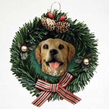Wreath Xmas Ornament Golden Retriever Dog Breed Christmas Ornament - £5.45 GBP