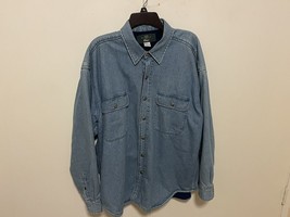 Vintage Orvis Denim Shirt Jacket Mens XL lined - $88.11