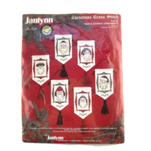 Janlynn Cross Stitch Kit Christmas Ornament Santa Banner Makes 6 Kit 40-72 - $24.05