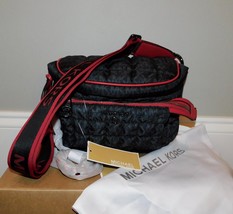 Michael Kors Slater Med. Sling Pack Black Quilted Messenger Handbag Purs... - $272.24