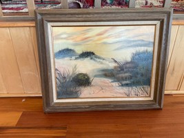 Vintage Seascape Oil Painting By Leila Jensen - £100.64 GBP