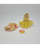 Vintage Plastic Sleepy Eyed Doll Hong Kong 4&quot; Crochet Outfits Included - £15.52 GBP