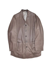 Giorgio Armani Lamb Leather Jacket Mens S 50 Brown Soft Made in Italy Buttons - £202.48 GBP