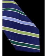 Chaps Ralph Lauren Boys Tie 12-14 Medium Blue Green Stripe Necktie - $522.96 MXN