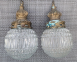 Vintage L&amp;L WMC Mid-Century Swag Lamp #9484 w Diamond Cut Glass Lot of 2... - £223.17 GBP