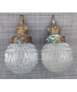 Vintage L&amp;L WMC Mid-Century Swag Lamp #9484 w Diamond Cut Glass Lot of 2... - £219.90 GBP