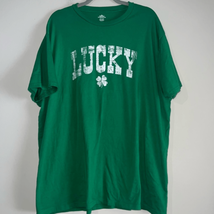 St. Patrick&#39;s Day Lucky Clover T-Shirt Men&#39;s 2XL Short Sleeve Green Crew - $9.80