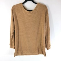 1. State Womens Sweater Pullover Waffle Knit Low Back Cotton Blend Brown Size S - £18.98 GBP