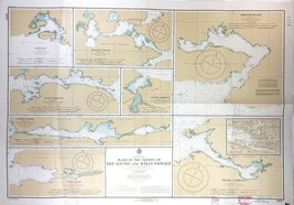 Vintage Simoom Sound Queen Charlotte Strait Nautical Chart British Columbia Map - £19.50 GBP