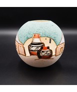 Vera Russell Original Pottery Bowl Enameled Jar Pueblo Gold Vase Candleh... - £43.90 GBP