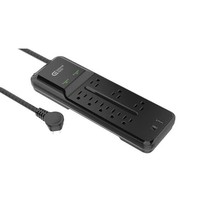 Commercial Electric 12 ft. Braided Cord 8-Outlet Surge Protector 1 USB &amp; USB-C - £22.55 GBP