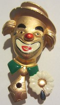 Vintage Danecraft gold tone /painted  Clown brooch - $18.00