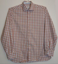 Stenstroms Fitted Body Super Cotton Long Sleeve Blue Orange Checks Shirt 17/43 - £39.12 GBP