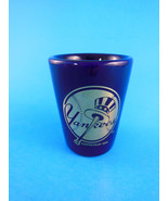 New York Yankees Shot Glass Cobalt Blue w Gold Design Hunter MLBP 2002 - $8.90