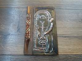 Vintage Embossed Copper Wall Decoration of the Portrait of Komitas  - £67.48 GBP