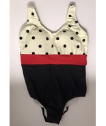 One Piece Swimsuit Retro Style Black White &amp; Red With Polka Dots Unbranded - $49.49