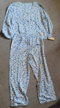 NWT Women&#39;s Nordstrom 2pcs Pajama Set XL Button-Up Shirt Elastic Pants F... - $19.99