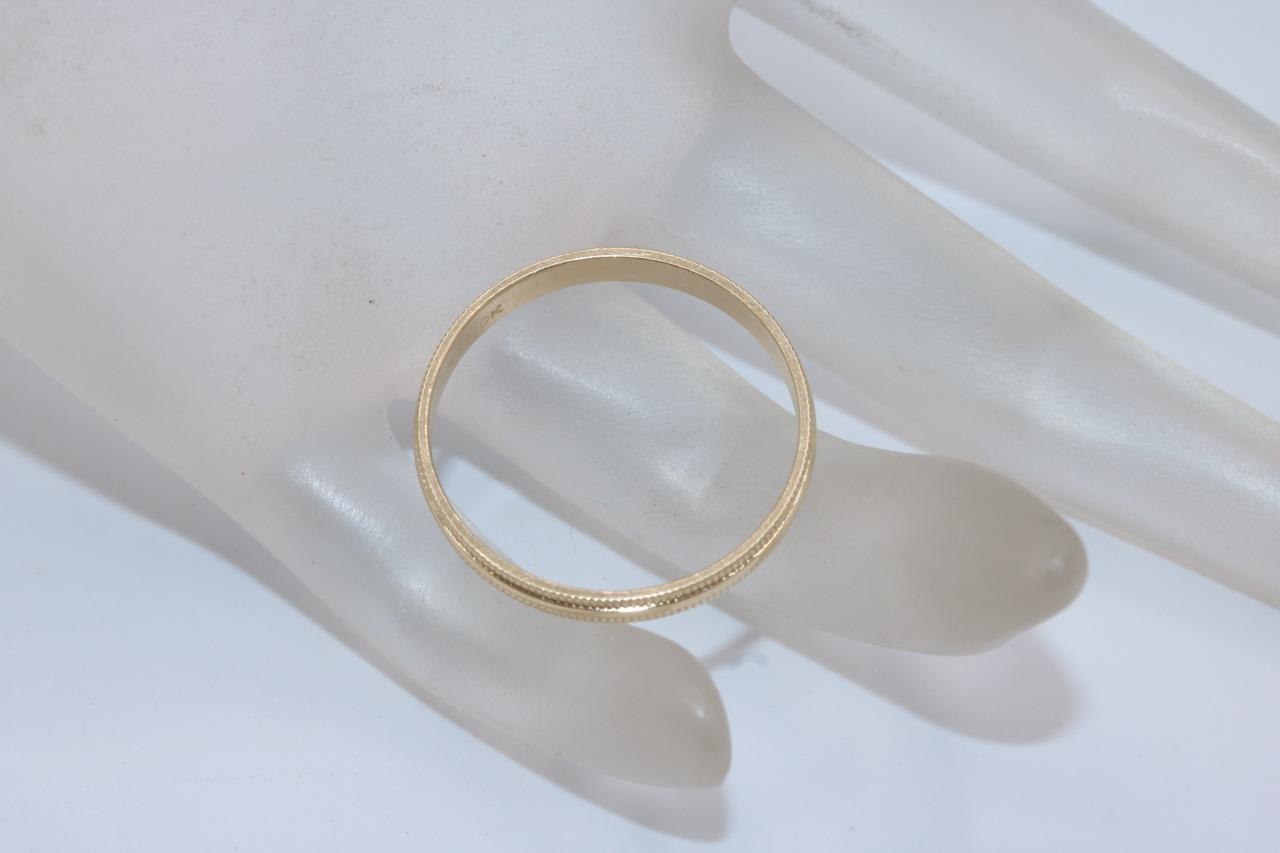 10K Yellow Gold 3mm Milgrain Edge Wedding Band Ring Size 11 Item image 5