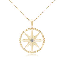 ANGARA 2.2mm Natural Diamond Star Pendant Necklace in 14K Gold for Women - £594.76 GBP