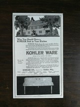 Vintage 1917 Kohler Kitchen Sink Kohler Ware Original Ad 222  - $6.64