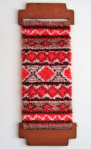 Gorgeous Vintage 1970s Latch Hook Colorful Southwestern Frame Wall Hanging 35x14 - £38.36 GBP