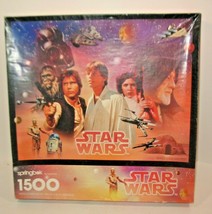 Vintage 1995 Springbok Star Wars 1500 Piece Puzzle Luke Skywalker- Hans Solo-R2 - £14.69 GBP