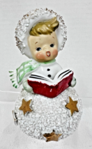 Vintage Simco Christmas Girl Bell Snowball w Stars Spaghetti Trim 4.5&quot; - $29.21