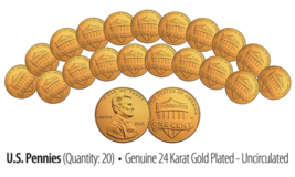 Lot of 20 Uncirculated Authentic 24K GOLD Plated 2016 US LINCOLN SHIELD ... - $13.06