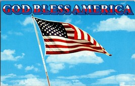 God Bless America Stars and Stripes American Flag Vintage Postcard (C13) - £4.39 GBP