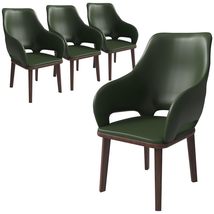 LeisureMod Dining Chair Upholstered in Leather with Rubberwood Base and ... - $19,522.20 MXN+