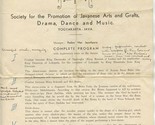 1937 Society for the Promotion of Javanese Arts and Crafts Drama Dance &amp;... - $37.62