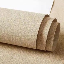 Linen Textured Fabric Wallpaper ,Peel And Stick 3D Wallpaper, 15.7&quot;X394&quot;, Khaki - £28.77 GBP
