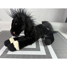 Animal Alley Toys R Us Black White Horse Pony 2000 Vintage Plush Stuffed 15” - $28.04