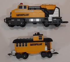 Caterpillar Construction Express Toy Train Engine &amp; Caboose With Track Pieces - £19.98 GBP